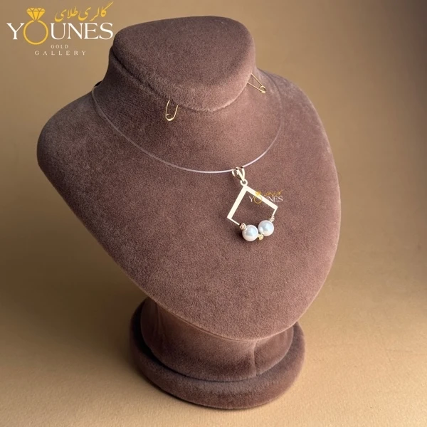 آویز لوزی مرواریدی طلا